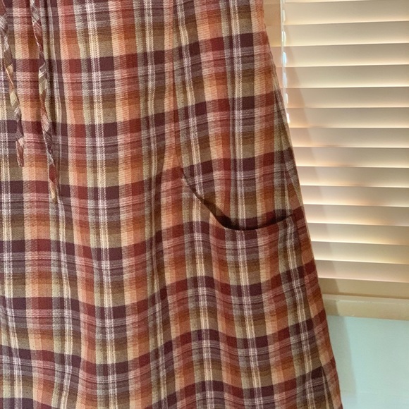 Patagonia brown plaid fortuity tunic/dress pockets - Picture 5 of 6